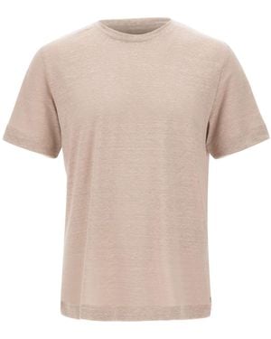 Eleventy Contrast Trim Short Sleeve T-Shirt - Natural
