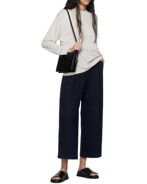 Studio Nicholson Round Collar And Long-Sleeved T-Shirt - White