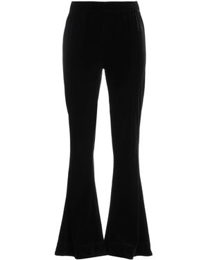 Ganni Fashion Versatile Solid Colour Velvet Casual Trousers - Black
