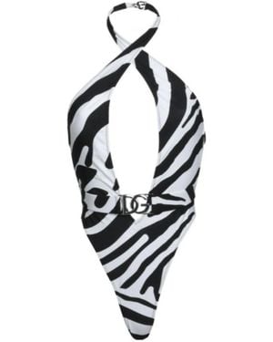 Dolce & Gabbana Zebraprint Swimsuit - White