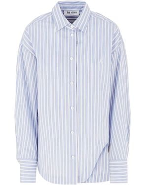 The Attico The Eliza Striped Shirt - Blue