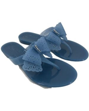 Ferragamo Logo Flip-Flops - Blue