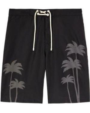 Palm Angels Palms Printed Drawstring Swim Shorts - Black