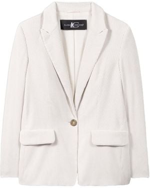 Luisa Cerano Single-Button Corduroy Blazer - White