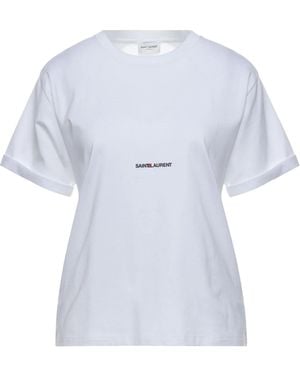 Saint Laurent Solid Basic T-Shirts - Blue