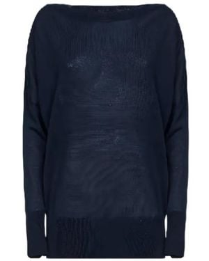 P.A.R.O.S.H. Boat-Neck Long-Sleeve Sweater - Blue