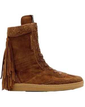 AllSaints Louise Fringe-Detail Trainers - Brown