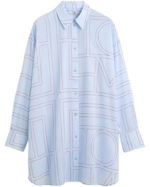 TOTEME Embroidered Oversized Shirt - Blue