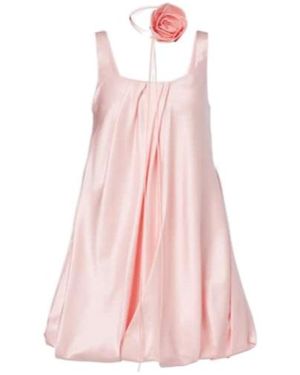 Leo Suki Cotton And Silk Satin Minidress - Pink