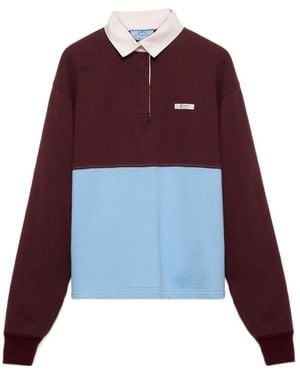 Prada Two-Toned Polo Sweatshirt - Purple