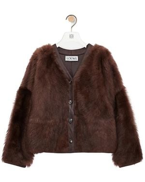 Loewe Buttoned Lambskin Jacket - Brown