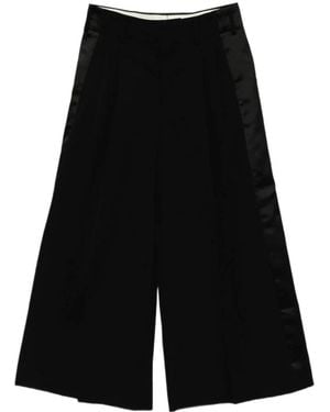 Comme des Garçons Satin-Panelled Pleated Trousers - Black