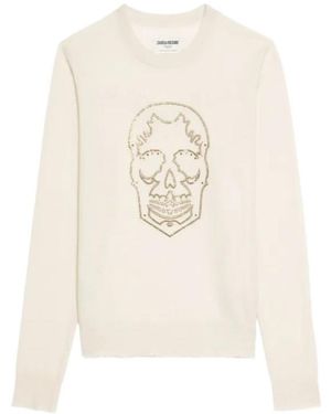 Zadig & Voltaire Skull-Embellished Cashmere Jumper - White