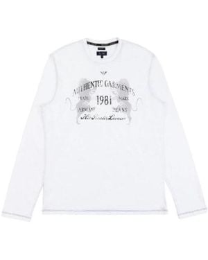 Armani Jeans Logo Details Long-Sleeved T-Shirt - White