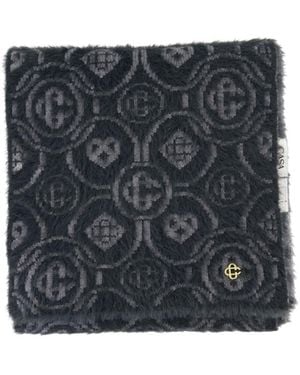 CASABLANCA Monogram Fluffy Scarf - Black