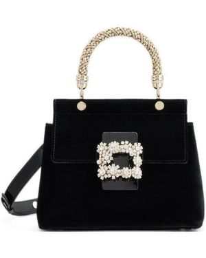 Roger Vivier Viv' Flower Strass Small Daily Package - Black