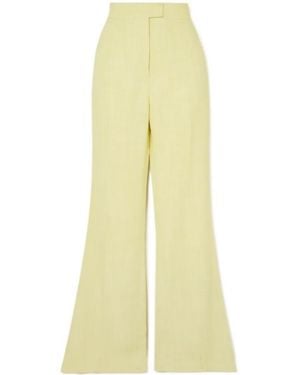 Galvan London Wool Wide-Leg Trousers - Yellow
