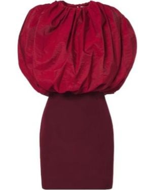 Magda Butrym Draped Silk-Blend Minidress - Red