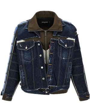DSquared² Front Zip-Up Denim Jacket - Blue