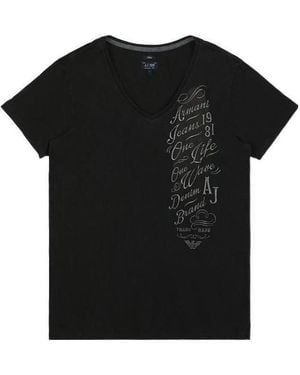 Armani Jeans Open-Necked Shirt - Black