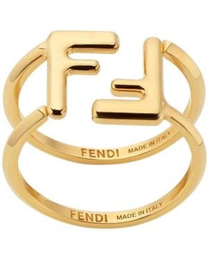 Fendi Maxi Logo Ring - Metallic