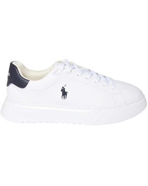 Polo Ralph Lauren Rlite Court Tumbled Trainers - Metallic