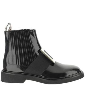 Roger Vivier Viv' Rangers Buckle Chelsea Boots - Black
