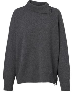 Rohe Distressed Wool-Blend Sweater - Gray