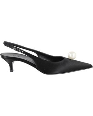 Magda Butrym Magda Burtym Embellished Slingback Satin Court Shoes - Black