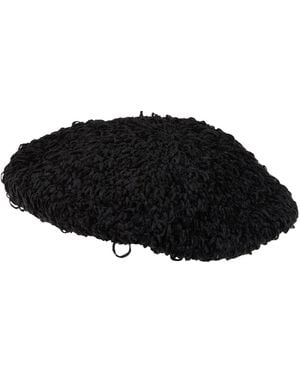 Ganni Solid Colour Knit Beret - Black