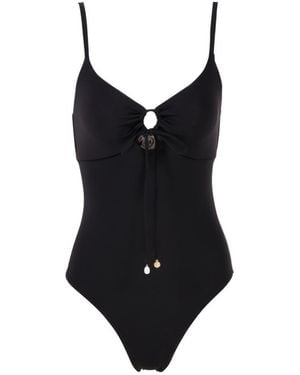 Tory Burch Ruched Cut-Out Swimsuit - Black