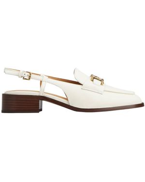 Tod's Almond Toe Slingback Loafers - White