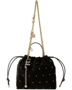 Chloé Mini Chloé Icons Shoulder Bag With Chain - Black