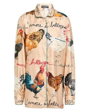 Dolce & Gabbana Multicoloured Long-Sleeved Shirt - Pink