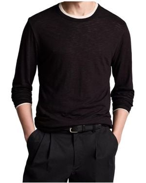 Vince Slub Pima Cotton Double-Layer T-Shirt - Black