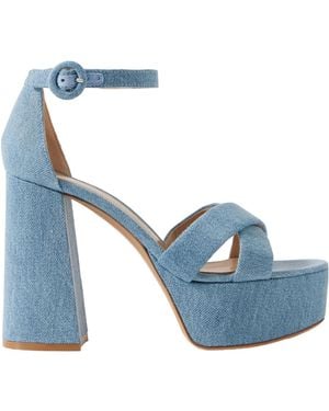 Gianvito Rossi Sheridan 110 Denim Platform Sandals - Blue