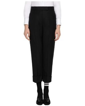 Thom Browne Pearl-Detailing Tailored Wool Pants - Black
