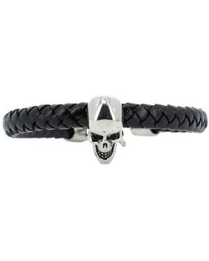 McQueen Braided Skull Bracelet - White