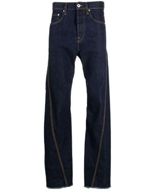 Lanvin Logo Patch Mid-Rise Jeans - Blue
