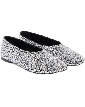 Proenza Schouler Glove Embellished Leather Ballet Flats - White