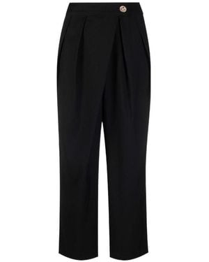 Edward Achour Paris High-Waisted Cropped Trousers - Black