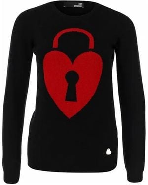 Moschino Long-Sleeved Logo Detail Pullover - Black