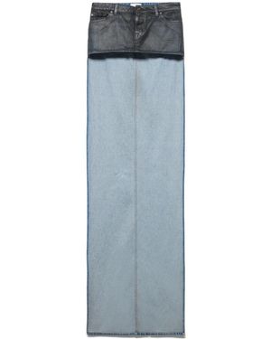7 For All Mankind Two-Tone Maxi Skirt - Blue