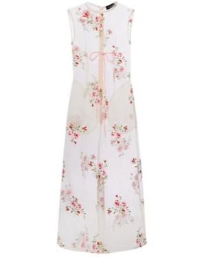 Simone Rocha Embroidered Sheer Organza Midi Dress - White
