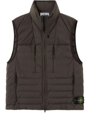 Stone Island Quilted Logo-Patch Gilet - Black