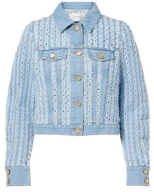 Nina Ricci Striped Denim Jacket - Blue