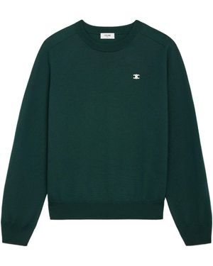 Celine Triomphe Crew Neck Jumper - Green