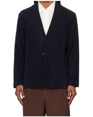 Homme Plissé Issey Miyake Homme Plissé Issey Miyake Basics Buttoned Blazer - Blue