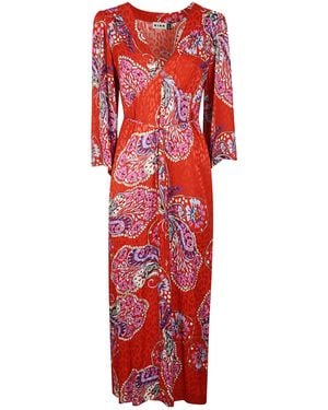 RIXO London Paisley Print Maxi Dress - Red