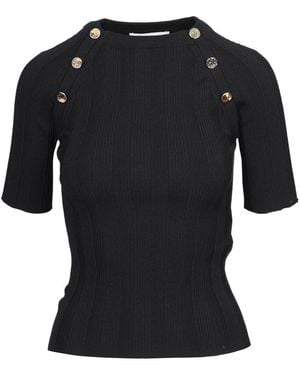 Sportmax Short-Sleeved Knit Top - Black